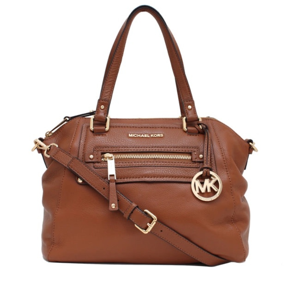 Michael Kors Genuine Leather Mocha Satchel